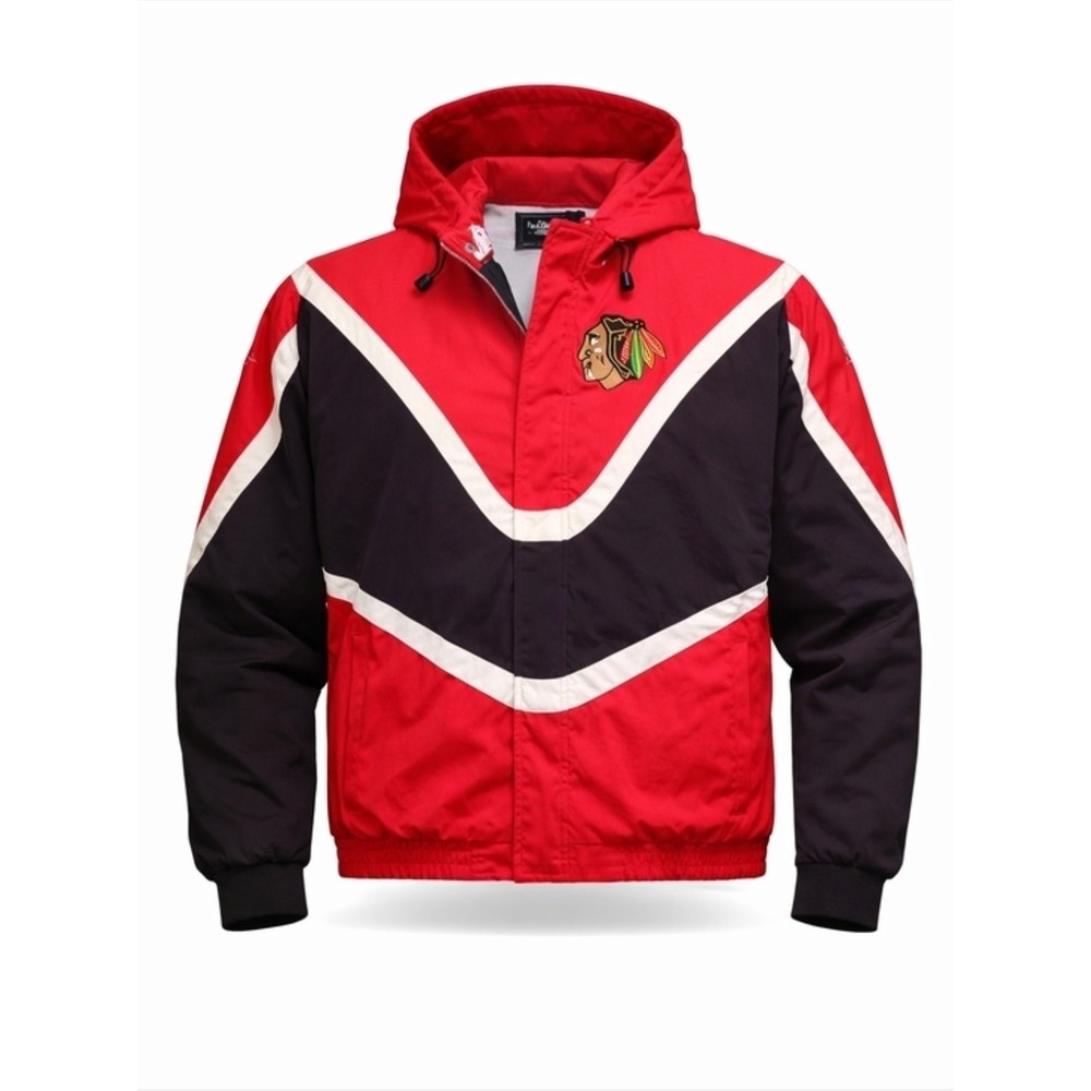 Vintage 90s Chicago Blackhawks Apex One Colorblock Red/Black Jacket Men's Large‎